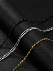 3 件套三色项链套装，时尚混色多层粗款首饰套装，简约套装，适合送礼