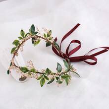 手工制作的森林仙子头饰，花仙子头饰，适合女性和女孩，可用于文艺复兴时期角色扮演、化装舞会、仙女舞会、皇冠、发饰、学校用品、嘉年华装饰、婚礼等场合。 - 彩色 - 查看 2