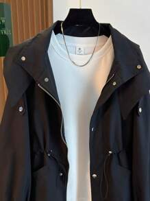 Chaqueta cortavientos para mujer, estilo de moda para viajeros, chaqueta cortavientos regular, diseño de cintura ceñida y solapa grande, unicolor, multiestilo para atuendos de otoño/invierno