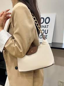 Bolsa de Ombro de Grande Capacidade, Minimalista e Fashionista, para Uso Casual, Compras, Transporte, Escola