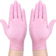 100-Ct Box 4mil Pink Disposable Gloves Latex Free Gloves For Cleaning Nail Tattoo Hair Salon Garden Beauty Salons, Tattoo Artists, Estheticians, Hair-Dyeing, Hair-Styling, Epoxy & Resin Work Gloves, Powder-Free Great For Home, Office, And Professional Uses - 粉色 - 查看 5