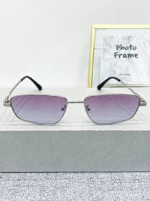 新款复古多边形小框个性化时尚眼镜，高端简约百搭时尚眼镜，适合海滩、派对、日常佩戴，矩形墨镜 - 彩色 - 查看 8