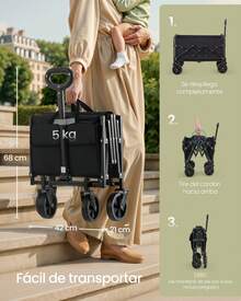 SONGMICS Portable Shopping Carts - Black - View 7