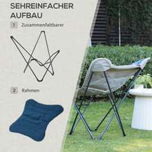 Sedia da campeggio pieghevole con braccioli – Capacità di carico 120 kg – Leggera e compatta per attività all'aperto – Ideale per campeggio, giardino ed eventi