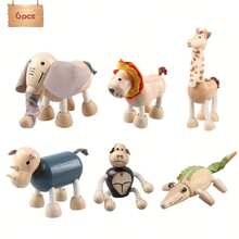 Wooden Simulation Wild Animal Toy Models Wooden Toys Handmade Decorations Birthday Gifts For Boys And Girls - Yellow - View 7