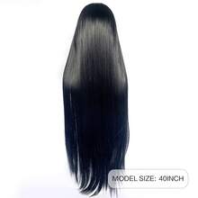 100CM Synthetic Long Straight Cosplay Wig With Bangs Woman Anime Ombre Wig Pink Green Gold Heat Resistant Wig 100cm - Multicolor - View 5