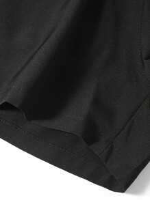Pantalones cortos de verano casuales de unicolor con cordón en la cintura para hombres