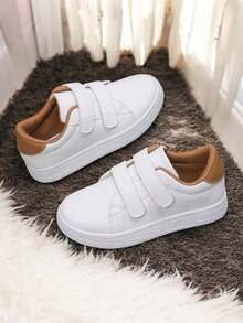 Zapatos Deportivos casuales con Tela Vinil, de suela plana y antideslizante, para niños/jóvenes, aptos para todas las estaciones - Caqui - Ver 2