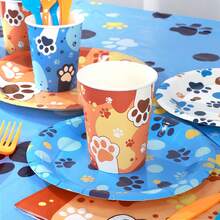 170 Pcs Paper Disposable Tableware Set & Accessories, Party Supplies, Birthday Decorations For Bachelorette Themed Party Favor, Platos Desechables De Fiesta, Party Tableware, Disposable Food Tray, Birthday Cake Tray, Party Napkins, Tablecloth, Suitable For Parties, Birthdays, Weddings, Family Picnics, Pink Party Decor - 狗狗 - 查看 4