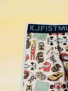 Random 12pcs Men's Luxury Printed Boxer Briefs Soft And Comfortable Elastic Waistband Breathable Boxer Briefs For All Seasons. Funny & Cute,Daily Casual Sports. {KJFISTMU} - 彩色 - 查看 4