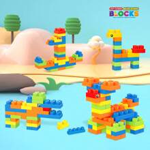 The Latest Large-Grain Chewable Soft Rubber Building Blocks For Children's Early Education DIY Building Blocks, Suitable For Babies To Play And Chew,
