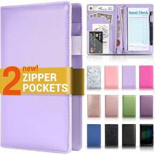 EstiloTendenciaLibro De Servidor Con 2 Bolsillos Con Cierre, Libros De Piel Para Camarera, Libro De Camarera, Libro De Camarera, Resistente Con Bolsillo Para Dinero Y Cierre, Accesorios Para Camarera, Delantal ParaCalidad PremiumVersióN Mejorada