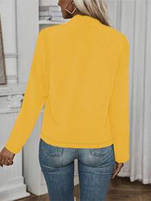 Women's Plain Color Button Up Thin Long Sleeve Jacket, Spring/Autumn