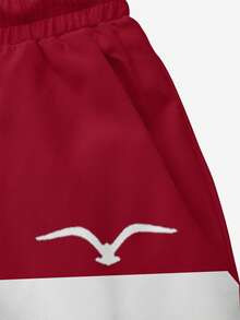 Men's Quick-Dry Mesh-Lined Swim Trunks With Drawstring Waist, Side Pockets And Seagull Print - Multicolor - View 7