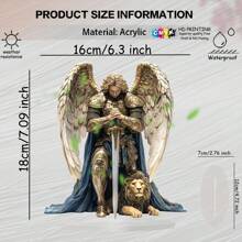 Estatua acrílica de calidad para altar del Arcángel Miguel | Decoración eterna sin energía | Regalo sagrado de Navidad para el hogar/oficina/cafetería (santuario desde barra gótica hasta garaje)