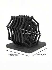 7-Piece Set Spooky Spider Web Coasters - Halloween Table Decor, Festive Wooden Placemats Set For Home & Kitchen
