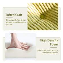 MAXYOYO 6-Inch Tri-Fold Mattress,Corduroy Folding Mattress,Double Foam Bed,Foldable Floor Mattress,Guest Bed Mattress Cover,Memory Foam Mattress Cover,Portable Camping Sleeping Bed