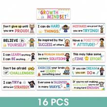 Lachilly 16PCS Growth Mindset Poster Kids English Early Educational Learning Tool Children Preschool Inspirational Quotes Positive Affirmations To Encourage Learning Boost Confidence Develop A Growth Mindset Poster Perfect Classroom Or Home Decor - Multicolor - View 14