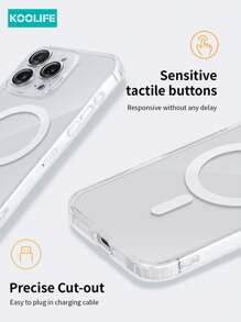 1pc Koolife Magnetic Wireless Charging Full Body Protective Case With Lens Film, Anti-Fall Airbag, PC+TPU Material, Compatible With Apple 17 Pro Max/17/17 Pro/17 Air/11/12/12 Pro/12 Plus/13/13 Pro/13 Pro Max/14/14 Pro/14 Pro Max/15/15 Plus/15 Pro/15 Pro Max/16/16 Plus/16 Pro/16 Pro Max/16e - White - View 5