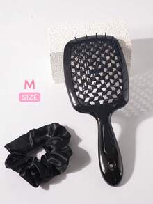 四件套美发造型梳套装 - 空心梳、顺发梳、粉色发圈、蓬松梳、卷发梳，干湿两用，不打结，返校必备，旅行必备，女士美发配件，梳子，梳子套装，边缘梳，梳子套装，梳子，迷你梳，顺发梳，护发产品，美发工具，美发配件，护发，卷发梳，发型师，美发造型工具，旅行必备，发型，护发