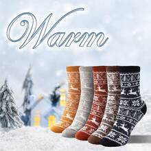 SISOSOCK 5 Pairs Fuzzy Soft Cozy Fluffy Socks Women, Casual Thick Plush Comfy Sleep Socks, Warm Winter Gifts Women - 多色-s1-1 - 查看 4