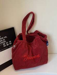 1PC A Shoulder Bag With Customizable Names. Ladies' Large Capacity Multifunctional Shoulder Bag, Hypoallergenic Zipper Shoulder Bag, Makeup Bag, Durable Shoulder Bag For Travel, School, And Commuting - Multicolor - View 11