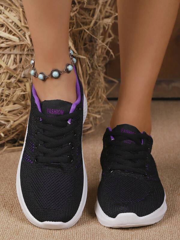 1 Pair Women's Casual Soft-Sole Sneakers, Breathable & Comfortable, Mesh Uppers Suitable For Outdoor Activities, Running, Hiking, Versatile Sports Shoes