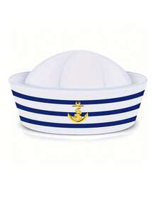 Multi-Piece Set: Captain's Hat, Sailor Hat, Scarf Set For Men & Women, White Gloves, Aviator Fashion Glasses, Sailor Uniform, Yacht/Rock Party Costume, Cosplay Accessories - Black - View 12