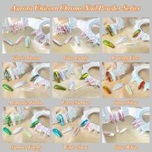 Unicorn Chrome Nail Powder, Aurora Unichrome Mermaid Aurora Nail Powder Pigment Pearlescent Nail Art Glitter Decoration For Home DIY Nail Salon Manicure - Sunset Glow,7118444 - 灰色 - 查看 8