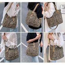(2210)Fashion Leopard Print Women's Crossbody Bag,Multi-Pocket Design,Zipper Opening - 卡其色 - 查看 10