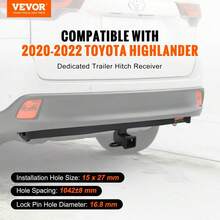 Versatile Class 3 Trailer Hitch For 2020-2023  Highlander, 2-Inch Receiver With Q455B Steel Frame, Compatible With Ball Mounts, Cargo Carriers, Bike Racks, And Tow Hooks - Black Finish - Black - View 2