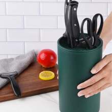 [1 Pack] Knife Storage Rack Kitchen Supplies Knife Holder Multi-Functional Household Knife Box Black High-End Western Knife Barrel