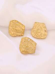 3 件不锈钢眼形吊坠配件 18K 镀金邪眼饰品 DIY 珠宝制作用品配件