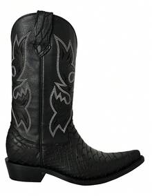 BOTA VAQUERA MARCA BDP GRABADO TIPO ANANCONDA 100% PIEL DE BOVINO SUPER ELEGANTE  Casual - NEGRO - Ver 7