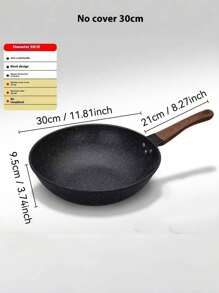 1pc Non-Stick Frying Pan For Home Cooking, Reduces Smoke, Flat Bottom Skillet For Frying And Stir-Frying Seafood Boil