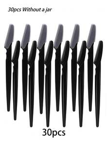 40/20件套黑色眉毛修剪器和剃须刀套装，眉毛修剪器和剃须刀，去角质和脱毛工具，身体脱毛修剪器和面部及眉毛剃刀套装，长柄刀片带精密保护盖，化妆，价格实惠，房间装饰，梳妆台，旅行，卧室，化妆配件，眉毛剃刀，便宜，圣诞礼物，化妆品，化妆工具，特价，礼物，女士礼物，圣诞礼物 - 黑色 - 查看 13