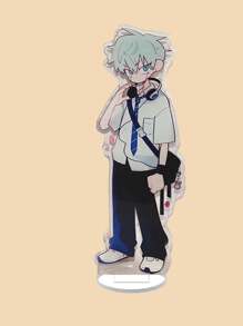 1/2 Piezas Soporte acrílico de personaje de anime estilo alienígena, regalo de cumpleaños para fans del anime, ilustraciones a color con detalles exquisitos, accesorios y adornos de anime