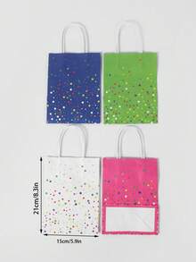 4/12 قطعة أكياس حلوى ملونة بنقاط, أكياس هدايا لحفلات الزفاف والأعياد والمناسبات, أكياس تسوق ورقية صغيرة ملونة, أكياس تجزئة ملونة, أكياس