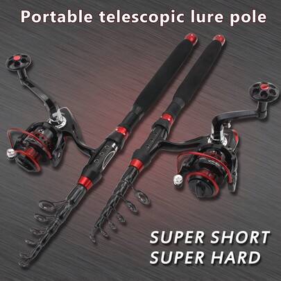 1.8m-3.0m Spinning Fishing Rod Wheel Optional Portable Telescopic Trout Travel Pole Lure Weight 10-50g Lure Rod Fishing