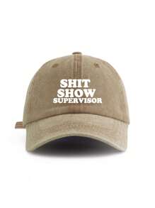 1 pièce Casquette de baseball vintage usée et imprimée, unisexe. Chapeau de soleil, casquette de camionneur, tenue décontractée pour l'extérieur, alpinisme, vacances, pêche