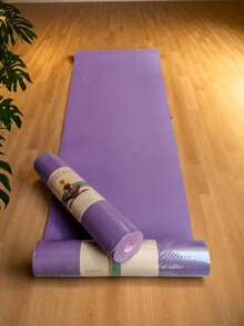 Esterilla de yoga bicolor, parte frontal suave y resiliente, parte trasera antideslizante, esterilla de fitness para pilates, almohadilla de picnic al aire libre, hecha de TPE, inodora, resistente, adecuada para mujeres, esterilla de entrenamiento en casa - Multicolor - Ver 9