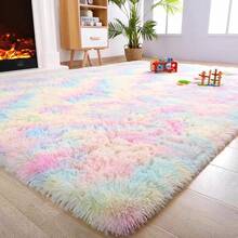 1 Piece Rainbow Plush Soft Children's Carpet For Bedroom Soft Furry Carpets Living Room Kids Baby Room Nursery Playroom Cute Room Decor Area Rug
