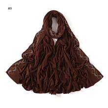 1pc Women's Solid Color Satin Scarf With Rhinestone Decor, Fashionable And Elegant, Soft And Breathable, Suitable For Dress Matching - Multicolor - View 12