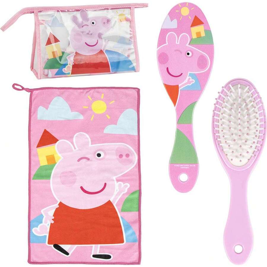 Cerdá Peppa Pig Travel Toiletry Bag With Accessories For Kids - Children's Travel Set With Brush, Soft Towel - Pink - View 1