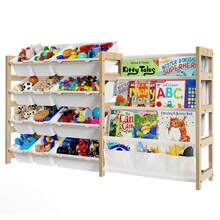 This Large Toy Storage Box Contains 12 Storage Boxes And Has A Four-Tier Shelf. It Is A Large-Capacity Wooden Frame Storage Cabinet That Can Store Plush Toys, Building Blocks, Storybooks, Etc. It Is Suitable For Decorating Rooms, Playrooms, Nurseries, And Living Rooms. It Is Sturdy And Durable, And Can Also Be Given As A Halloween Or Christmas Gift. - 白色 - 查看 11