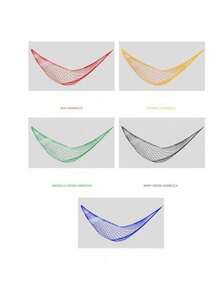 1个加厚单人吊床，便携式加厚尼龙户外网状吊床秋千吊床 - 多功能秋千/椅子/野餐，透气轻便，适合户外休息、沙滩、花园、露营、庭院、后院、门廊旅行（无需支架/易于安装） - 彩色 - 查看 12