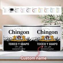 1 件 11 盎司墨西哥风格“Chingón”陶瓷杯 - 手工制作的民间艺术咖啡杯 - 定制文字和设计 - 送给啤酒爱好者、男士、朋友和家人的完美礼物 - 独特的生日和节日礼物