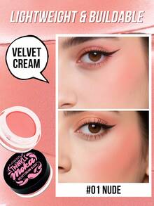 MISSLYN Shimmering Mocha Velvet Blush, Creamy To Powder Texture, Smooth, Long-Lasting, 6 Shades Available, Lightweight And Blendable, High Color Payoff, Fine Texture, Natural Finish. Brand Makeup, Face Makeup, Suitable For Women And Girls, Winter Essential, Y2K Style, Fashion Versatile, Birthday Gift, Valentine's Day Gift, Party Gift, New Year Gift, Best Color, Cruelty-Free And Vegan. - #01 Nude - 查看 6