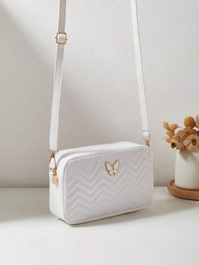 Fashionable Casual Crossbody Bag For Women, With Detachable Woven Strap, Comfortable Texture, Wavy Pattern, Exquisite Decoration & Classic Design, Versatile & Niche