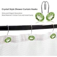MitoVilla Purple Shower Curtain Hooks Rings, Metal Shower Hooks Shower Curtain Liner, Purple Rust Proof Shower Rings Curtain Accessories And Bathroom Shower Rod, 12 Pack Bathroom Set - Sage Green - 查看 4